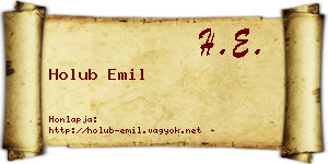 Holub Emil névjegykártya